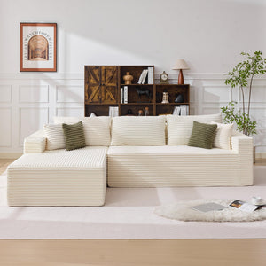 sectional sofa, L-shaped sectional sofa, corduroy sectional sofa
