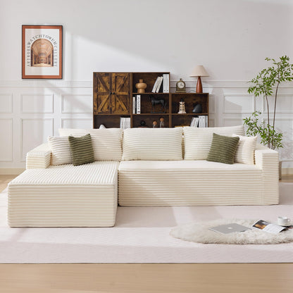 sectional sofa, L-shaped sectional sofa, corduroy sectional sofa