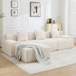 wide seat sofa cream corduroy, low profile sofa with ottoman cream, modular sofa with chaise ottoman