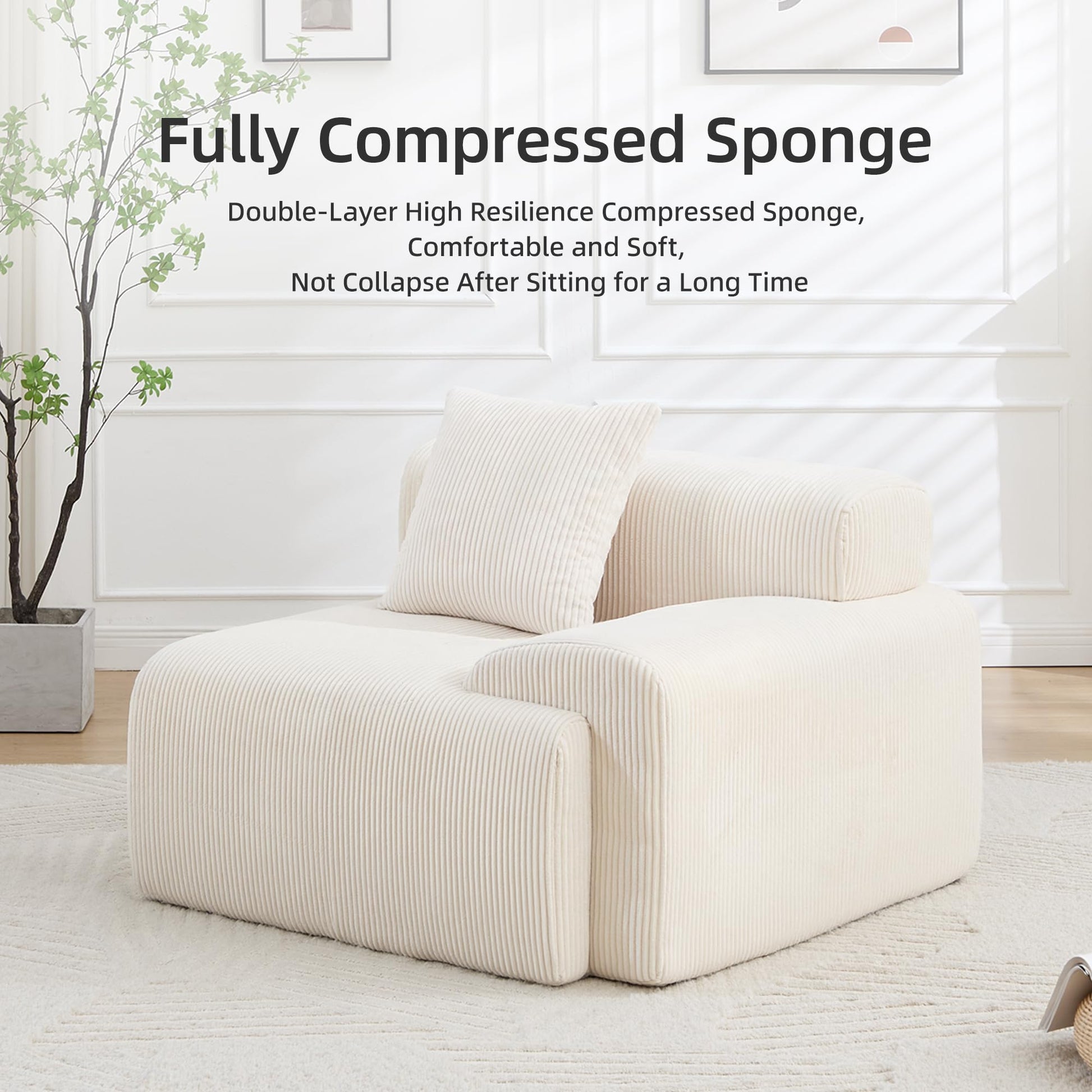 corduroy fabric sofa skin-friendly durable, high density foam sofa firm elastic body cradling