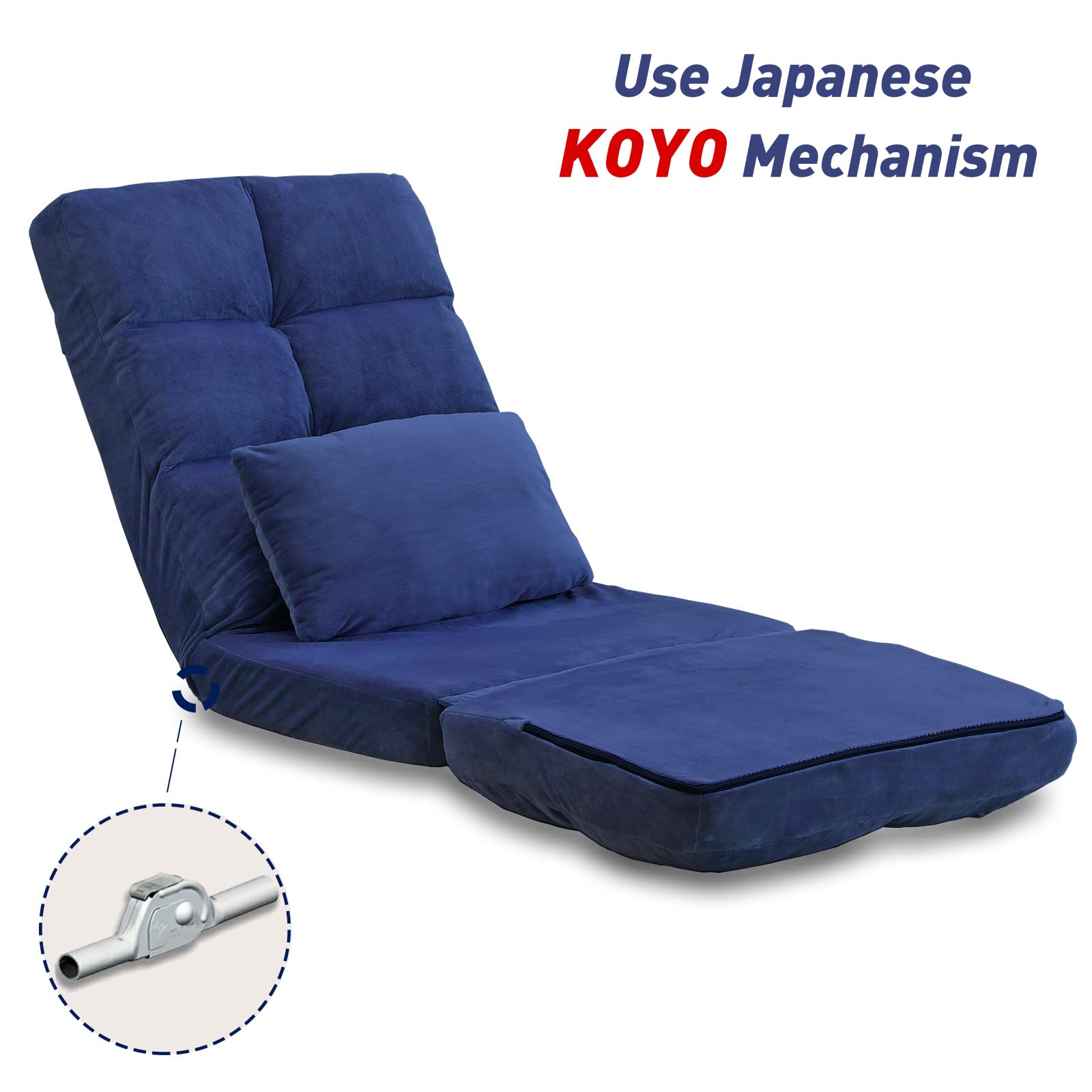 navy blue floor chair adjustable back support, blue lazy floor sofa chair adults